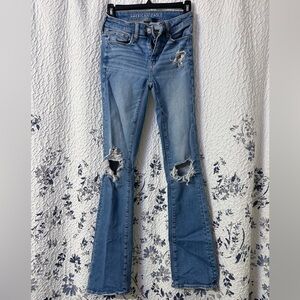 Women's Blue Distressed Jeans